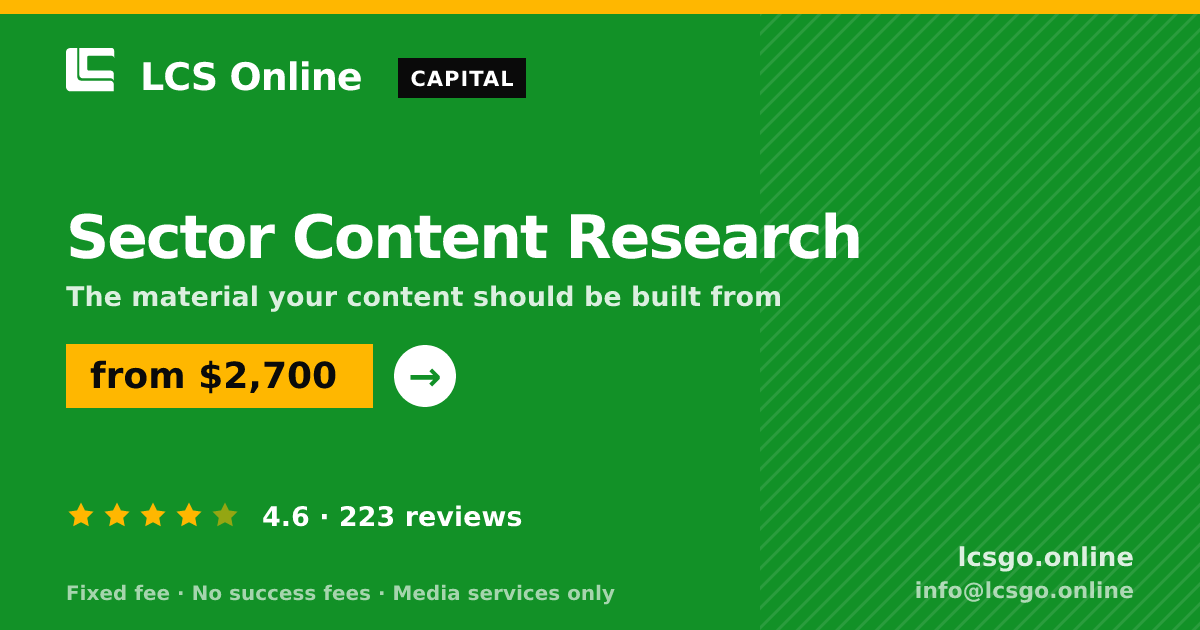 Sector Content Research — from $2,700, rated 4.6/5 across 223 reviews. LCS Online.